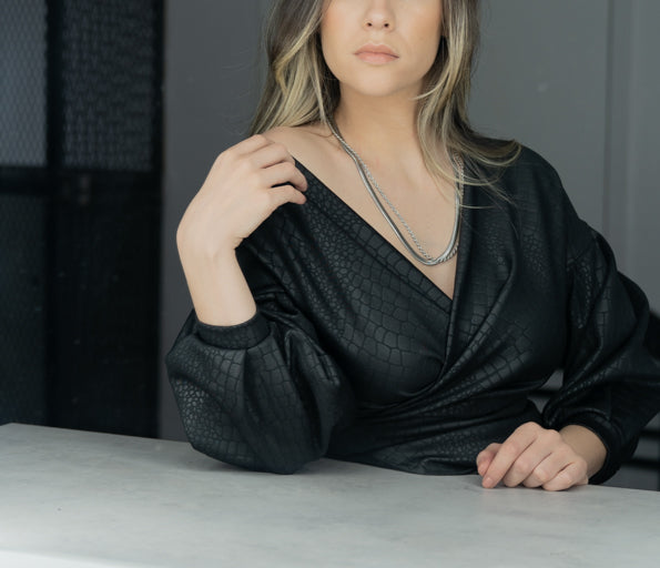 Flat Snake Necklace - Stainless Steel