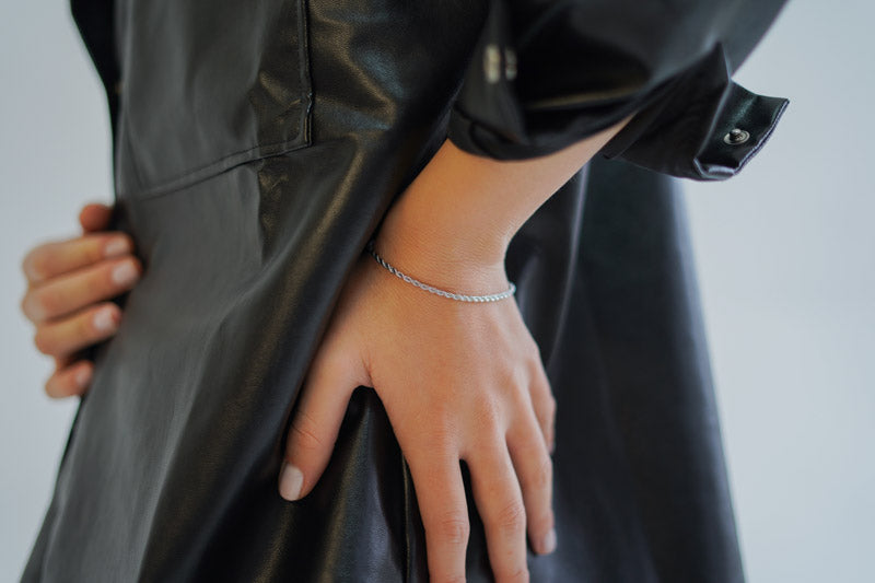 Twisted Rope Bracelet - Stainless Steel 